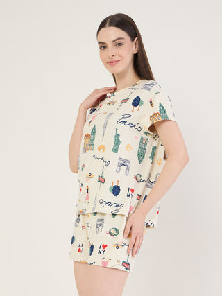SoftCloud<sup>TM</sup> City Sketch Shorts Set