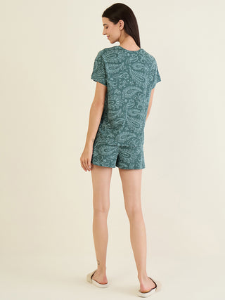 Paisley Curl Shorts Set