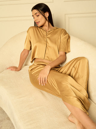 Aurora Flow Cropped Wide Leg Pyjama Set