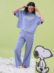 Peanuts Snoopy Friends Wide Leg Pyjama Set - Vista Blue