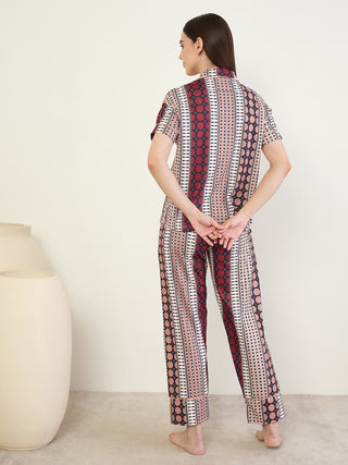 SoftCloud<sup>TM</sup> Patchwork Stripe Button Down Pyjama Set