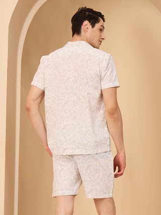 Monotone Floral Shorts Set