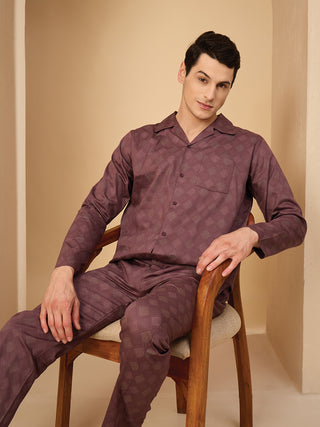 Diamond Weave Button Down Pyjama Set