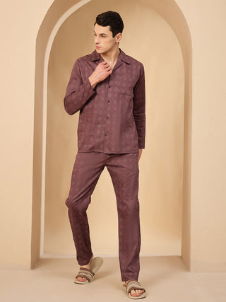 Diamond Weave Button Down Pyjama Set