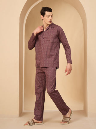 Diamond Weave Button Down Pyjama Set