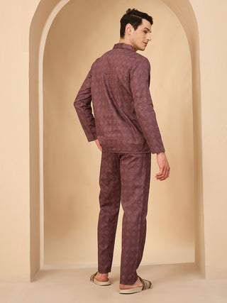 Diamond Weave Button Down Pyjama Set