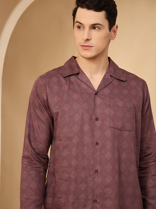 Diamond Weave Button Down Pyjama Set