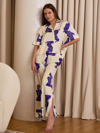 Aurora Flow Cropped Wide Leg Pyjama Set