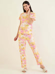 Blossom Print Pyjama Set - Yellow