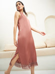 Fringed Hem Nightdress - Brandy Brown