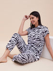 Wild Zebra Pyjama Set - White