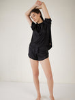 Silky Dreams Effortless Shorts Set - Black