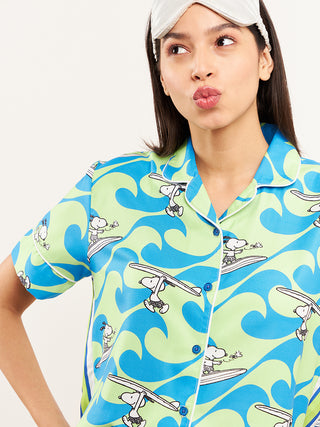 Snoopy Wavy Flight Piping Shorts Set