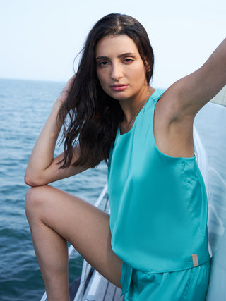 Silky Dreams Tie Waist Shorts Set